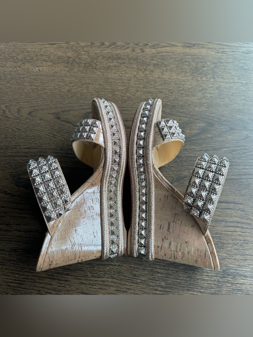 Christian Louboutin Ecu 120 Spike Sandal Wedges - Size 41 - Picture 7 of 10